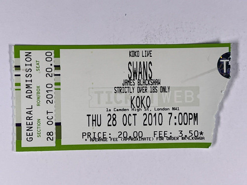 Swans concert ticket - concert, michael